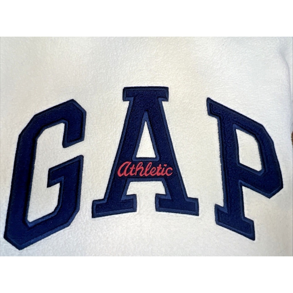GAP Athletic Sherpa Hoodie Men's M Organic White Teddy Fleece Pullover - Picture 5 of 7
